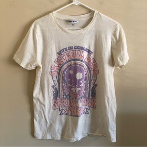 ELIZABETH & JAMES Sz Small Grateful Dead Reproduction Pastel Yellow Concert Tee